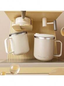 1 كوب قهوة من الفولاذ المقاوم للصدأ 304 سعة 400 مل مع غطاء ومقبض، كوب ماء مزدوج الطبقة معزول، كوب شرب كبير السعة ذو جدار مزدوج محمول، كوب قابل لإعادة الاستخدام مقاوم للحرارة والبرودة للشاي والحليب والقهوة، أدوات شرب متينة، مناسبة لاستخدام الطلاب والبالغين في المدرسة والمكتب والتخييم والنزهات والسفر - متعدد الألوان - مشاهدة 5