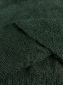 SHEIN Clasi 女士优雅串珠圆领毛衣，秋冬新年服装 - 軍綠色 - 查看 6