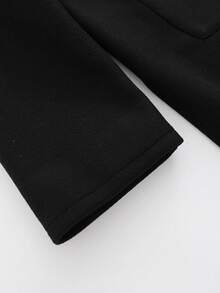 Franclia 秋冬新款女士休闲连帽黑色宽松羊毛混纺开衫