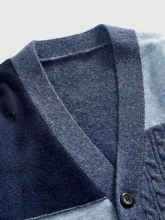 Street Life Men's Vintage Patchwork Cardigan Sweater