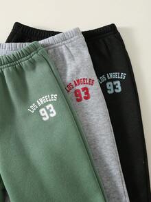 SHEIN 6件套男婴休闲运动可爱字母印花长袖卫衣和松紧腰长裤运动套装 - 彩色 - 查看 7