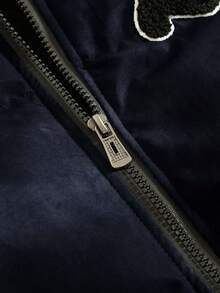 PAVTROS Abrigo de invierno con capucha, de manga larga, versátil y con gráfico de letras de moda para hombres. Abrigo de invierno acolchado y abrigado para hombres, con forro térmico - Azul - Ver 6