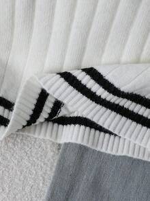 Tween Girls Striped Twist Rope Cable Knit V-Neck Pullover Sweater, Soft & Comfortable For Everyday, Outdoor, Travel, Vacation, Home, Daycare Wear Youth Sweaters Girl Sweater Cute Sweater Preppy Sweater Aesthetic Clothes Teen Girls Sweaters Girl Jumper Kids Sweaters Sweater For Tweens Kids Preppy Clothing - Beige - View 10