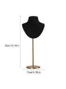 1 pièce Support de présentation de collier en métal, buste réglable, vitrine à bijoux, base en velours pour comptoir, décoration de magasin de détail moderne, ornement robuste pour exposition - Multicolore - Voir 5