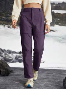In My Nature 女式可拆卸两段式户外徒步露营城市通勤裤 - 紫色 - 查看 8