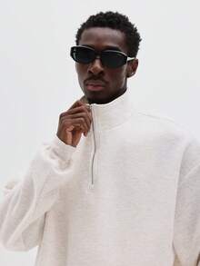 SUMWON Men's Half Zip Sweatshirt And Loose Fit Sweatpants Co-Ord Set Casual Winter Loungewear - Apricot - View 5