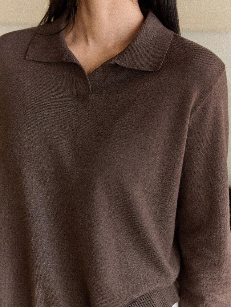 Casual Business Style Solid Color Sweater, Autumn