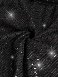 LanaWest Women's Western Party Sequin Embroidered Mini Skirt - Black - View 7