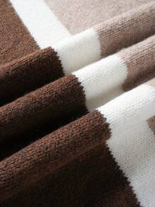 ROMWE MEN Prep Pull ample à manches longues avec motif de lettres et couleurs contrastées, automne/hiver