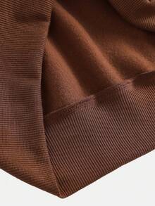 Girlism 少女两件套，花卉灰蓝色，休闲百搭，宽松长袖卫衣和喇叭裤，返校季，干净女孩，运动套装 - 棕色 - 查看 14