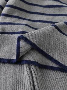 Young Girl' Thick Knit Turtleneck Sweater And Pants Set, Autumn/Winter - Light Grey - View 8