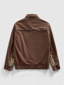 ROMWE MEN Grunge Punk Men's Autumn Zip-Up Collar Pocket Casual Jacket