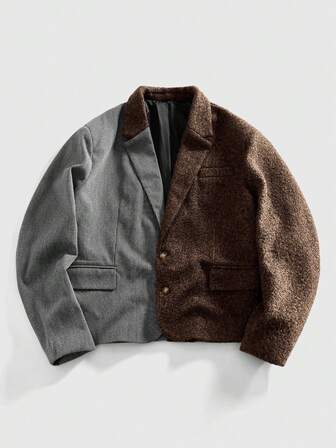 Grunge Punk Giacca da uomo in stile color block per autunno/inverno