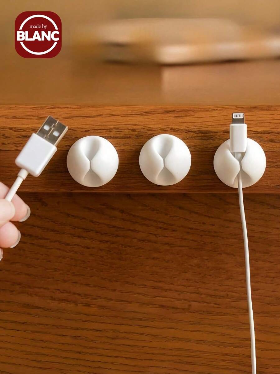 3pcs Cable Clip Holder, Organizer, Cord Management System With Adhesive Hooks, Random Color, Tools For Men