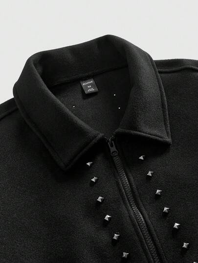 Street Life Veste et manteau ample avec décoration de rivets pour hommes