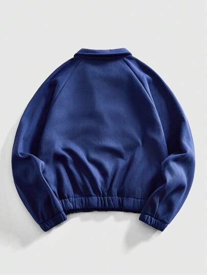 Prep Veste manteau à manches longues avec imprimé lettres bicolore pour hommes