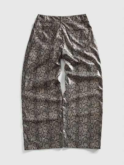Street Life Pantalones estilosos y únicos con estampado de piel de serpiente para hombre