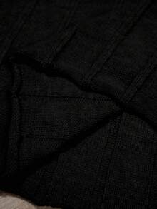 SHEIN Elenzya 1 chiếc váy len dài tay cổ chữ V viền loe thanh lịch cỡ lớn cho nữ - màu đen - Xem 8