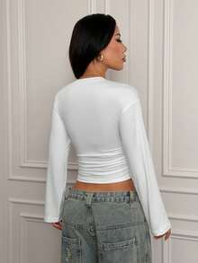 SHEIN PETITE Summer Casual Versatile Solid Color Camisole With Padded Bra Cami Tops Summer Tops Ribbed Tank Tops Y2k - White - View 2