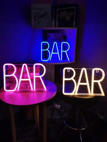 1 pieza Luz de neón LED para barra/fiesta, alimentada por batería/USB, adecuada para vacaciones, fiestas, hogar, tienda, ventana, decoración de dormitorio