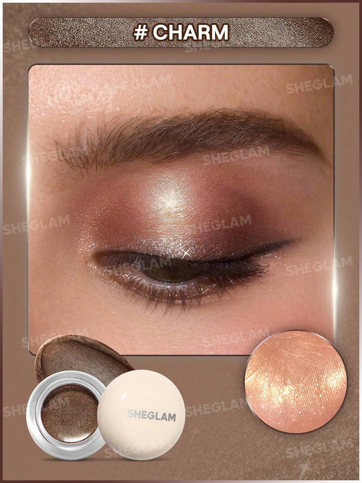 Starstruck Cream Eyeshadow Pot-Charm Brand Beauty Makeup Face Paint Cosmetic For Women Girls Perfect For Fall Winter Ideal For Y2K Fancy Fashion Suitable For Birthday Christmas Present Party Ready Best Color