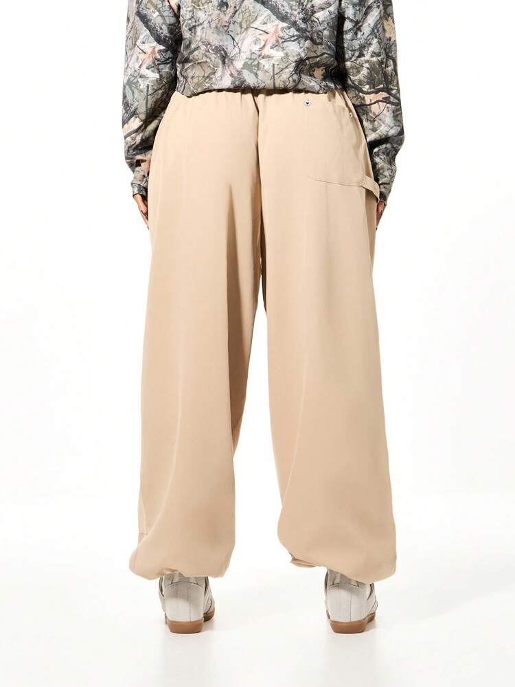 SUMWON WOMEN 끈이 달린 로우라이즈 벌룬 와이드 레그 팬츠