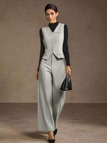 MOTF PREMIUM COLETE DE PEITO ÚNICO E CALÇA DE PERNA LARGA