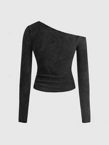 ROMWE Grunge Punk Áo thun Kpop đính đá đính đinh tán đính đá phong cách lễ hội âm nhạc - màu đen - Xem 2