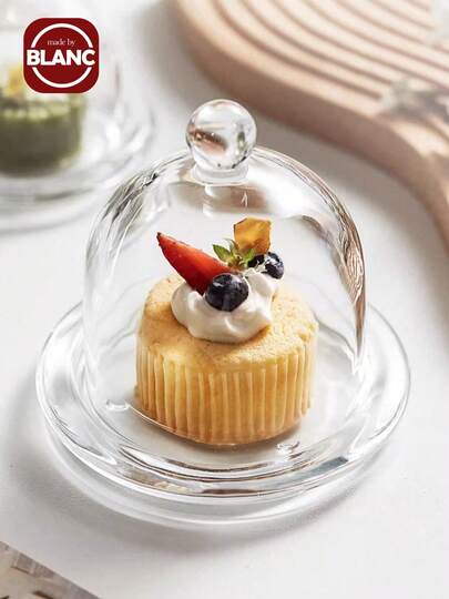 Madebyblanc 2pcs Glass Lemon Cup With Lid, Fruit Tasting Plate, Dessert Cake Tray, Commercial Display Plate, Tasting Tray Christmas Gift