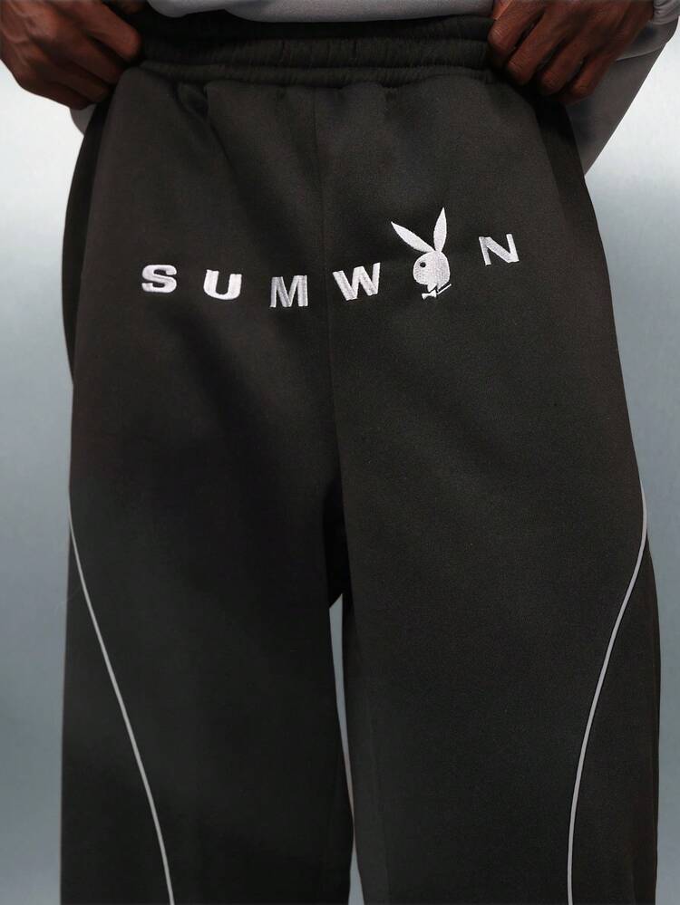 PLAYBOY X SUMWON Wide Leg Sweatpants With White Piping