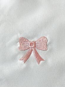 SHEIN 女婴/女宝宝复古优雅蝴蝶结装饰长袖泡泡袖连衣裙 - 粉色 - 查看 4