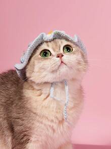 PETSIN 1 件可爱花朵休闲宠物帽子秋冬季手工针织加厚保暖猫狗角色扮演头饰 - 彩色 - 查看 6