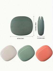 1 Piece Silicone Earphone Cable Organizer, USB Charger Storage Box, Earphone Bag, Memory Card Storage Bag, Cable Roll-Up Bag For Travel Storage Bag, Makeup Bag, Cosmetics Bag, Holiday Organizer, Large Capacity Makeup Organizer, Makeup Case For Lipstick, Brushes, Skincare, Mobile Phone, Coins, Small Items - Green - View 6
