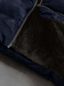 PAVTROS Abrigo de invierno con capucha, de manga larga, versátil y con gráfico de letras de moda para hombres. Abrigo de invierno acolchado y abrigado para hombres, con forro térmico - Azul - Ver 8