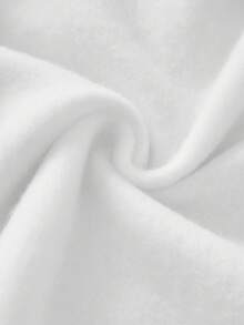 SHEIN Essnce 圣诞休闲简约圣诞老人印花圆领宽松厚款女式运动衫，秋冬 - 白色 - 查看 8