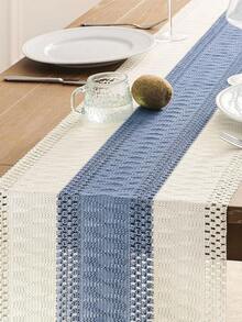 1 件波西米亚风格桌旗 Macrame 桌旗，适用于家居装饰，奶油色和棕色 Macrame 桌旗带流苏，适用于波西米亚风格餐厅卧室装饰、乡村新娘送礼会、农舍乡村风格桌旗、餐垫、感恩节圣诞节家居装饰（多种尺寸可选） - 八字天空藍 - 查看 8