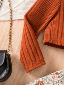 SHEIN Baby Girl Cute Casual Knit Cardigan Ditsy Floralnt Dress Set