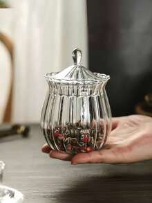 Madebyblanc 1 件欧式玻璃透明方形糖罐创意茶叶、咖啡豆、干果储存罐 - 彩色 - 查看 6