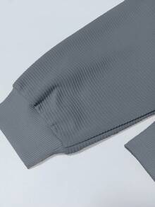 Manfinity Dauomo 男士时尚休闲条纹拉链轻便夹克 - 灰色 - 查看 3