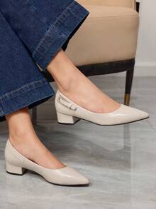 Sleekvia Women's Fashion Versatile Pointed Toe High Heel Pumps - Apricot - View 3