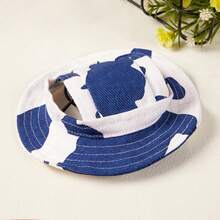 PETSIN 1 pieza Sombrero de sol minimalista y casual con estampado de vaca, sombrero de pesca para mascotas con protección para las orejas - Multicolor - Ver 11