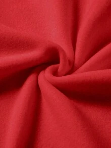 SHEIN LUNE 女式休闲字母与心形印花圆领长袖运动衫，秋冬 - 紅色 - 查看 5