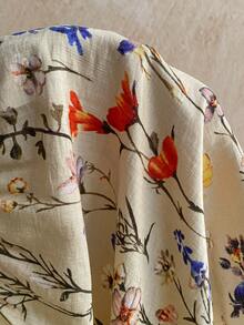 Soleia Bộ đồ liền thân áo crop top và quần short in họa tiết hoa cổ điển nhiều màu sắc cỡ lớn dành cho nữ, phong cách nghỉ dưỡng - Nhiều màu - Xem 6