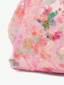 SHEIN VCAY Ví cầm tay họa tiết bất đối xứng (Họa tiết ngẫu nhiên) - Hồng - Xem 5