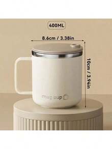 1 كوب قهوة من الفولاذ المقاوم للصدأ 304 سعة 400 مل مع غطاء ومقبض، كوب ماء مزدوج الطبقة معزول، كوب شرب كبير السعة ذو جدار مزدوج محمول، كوب قابل لإعادة الاستخدام مقاوم للحرارة والبرودة للشاي والحليب والقهوة، أدوات شرب متينة، مناسبة لاستخدام الطلاب والبالغين في المدرسة والمكتب والتخييم والنزهات والسفر - متعدد الألوان - مشاهدة 10