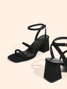 CUCCOO BASICS Women's Solid Color Open Toe High Heel Sandals Spring Shoes Spring Break Easter