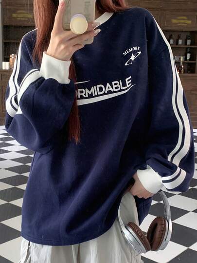 DAZY 女士韩版保暖英文字母长袖卫衣，秋冬