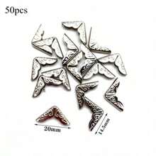 20/50/100个装金属三角护角，复古装饰边角保护器，适用于书籍、剪贴簿、相册、笔记本、文件夹、学校及办公用品，返校季必备，学习用品 - 彩色 - 查看 19