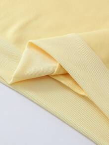 Lalippa Women's Cherry Embroidery Polo Neck Long Sleeve Warm Sweatshirt - Yellow - View 3