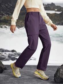 In My Nature 女式可拆卸两段式户外徒步露营城市通勤裤 - 紫色 - 查看 10